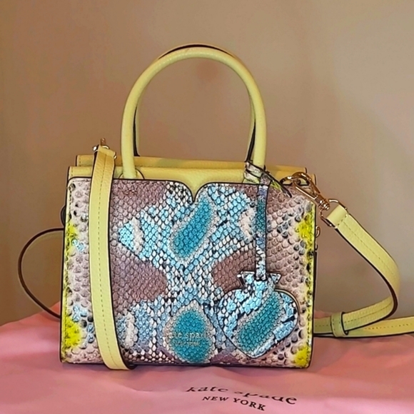 NWOT Kate Spade Spencer Python-embossed Mini Satchel Bag - Picture 3 of 16